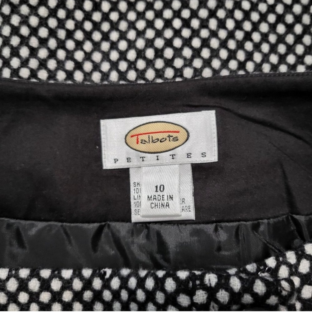 Talbots Wool Button Front Polka Dot Mini Skirt - image 5